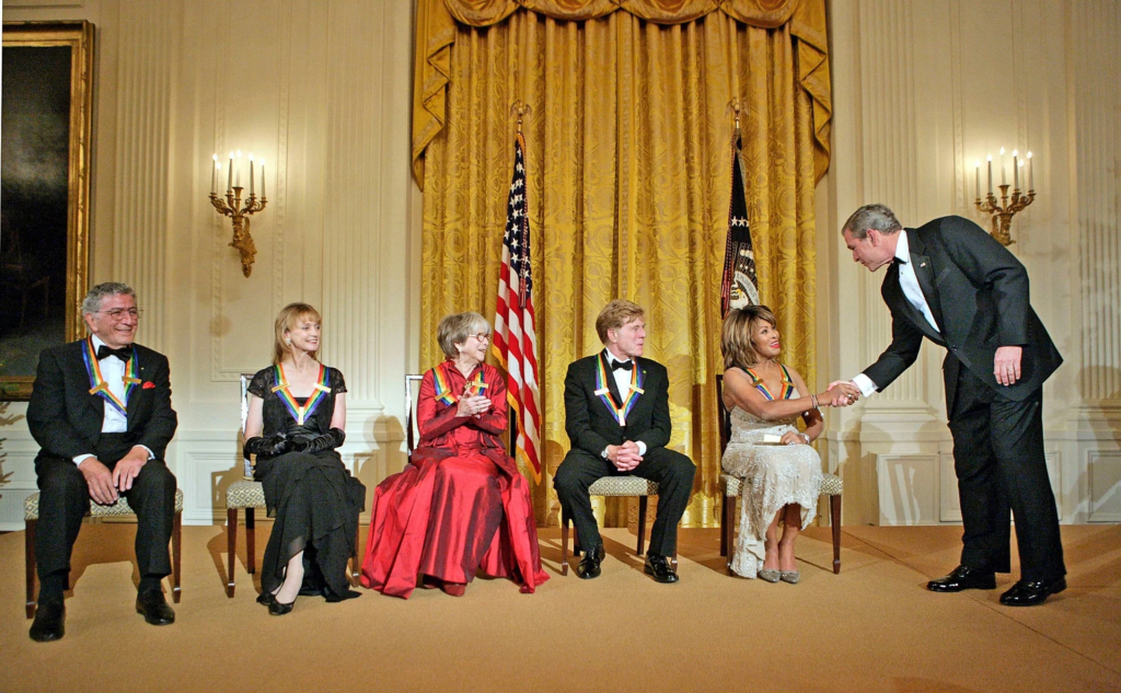 Tina Turner at White House with President George W Bush 