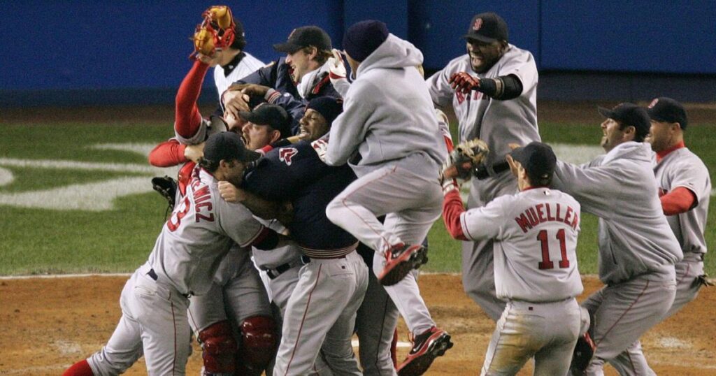 Boston Red Sox come back from a 3 games to none hole vs the New York Yankees in 2004