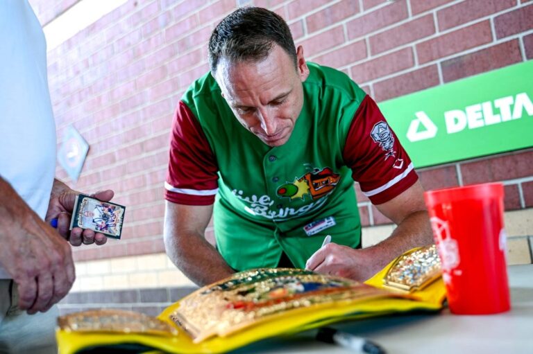 Joey Chestnut banned from hot dog eating contest over sponsor conflict