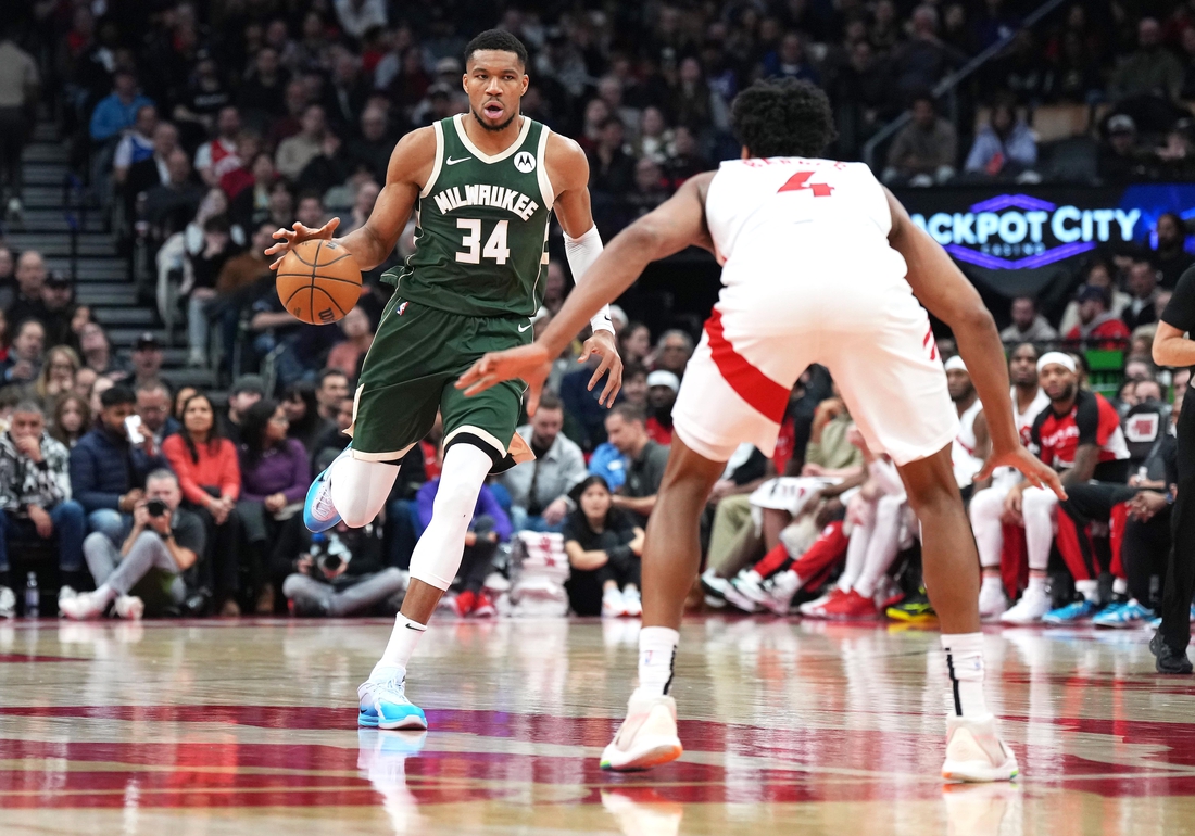 Giannis Antetokounmpo's triple-double leads Bucks' rout of Raptors